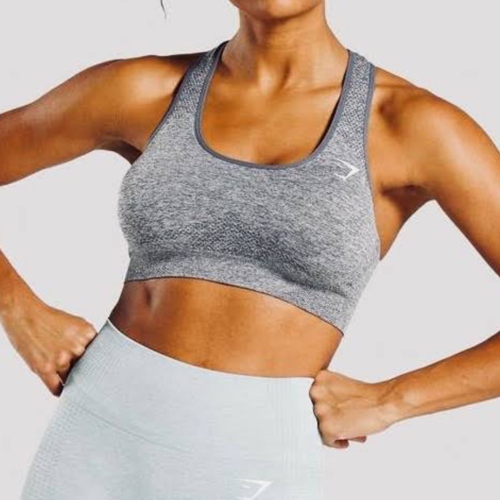 Gymshark gray marl vital seamless sports bra size small